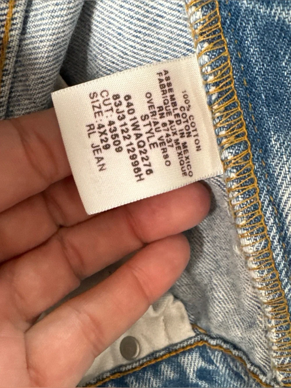 VINTAGE Polo Jeans Co. Ralph Lauren Jeans Womens 4x29 Lt Blue Flag Patch RL 90s - Picture 9 of 11